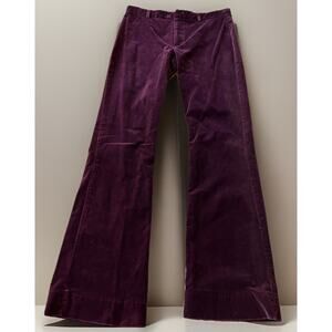 Y2K Burgundy Crushed Velvet Pants 5 RAMPAGE Corduroy Bootcut Office Siren Glam
